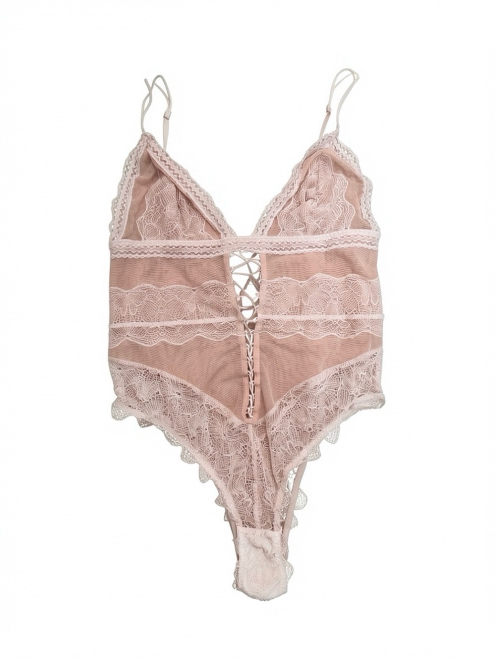Victoria’s Secret Lace Bodysuit in Blush Pink